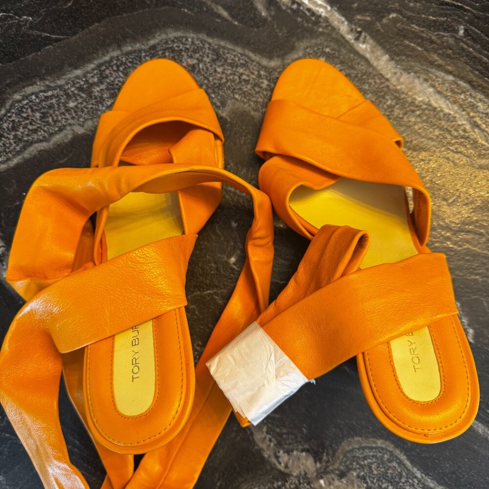 Tory Burch Women's Wrap Up Wedge - Mandarin - Picture 3 of 4